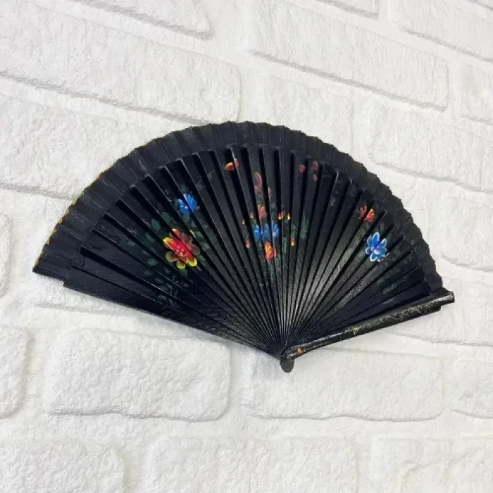Bambu Çift Taraflı Siyah Yelpaze 12li Paket