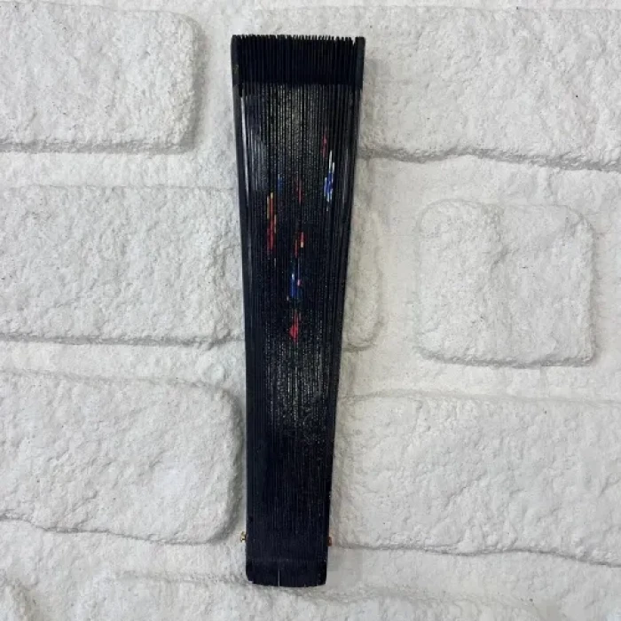Bambu Çift Taraflı Siyah Yelpaze 12li Paket