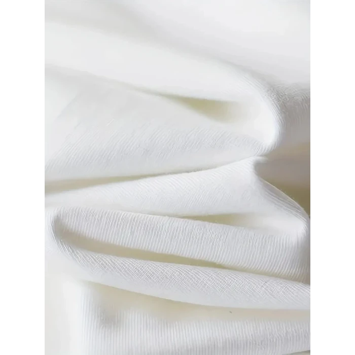 Baskılı Oversize Bisiklet Yaka T-shirt - Beyaz