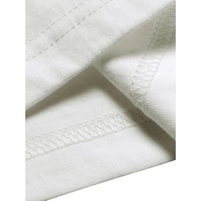 Baskılı Oversize Bisiklet Yaka T-shirt - Beyaz