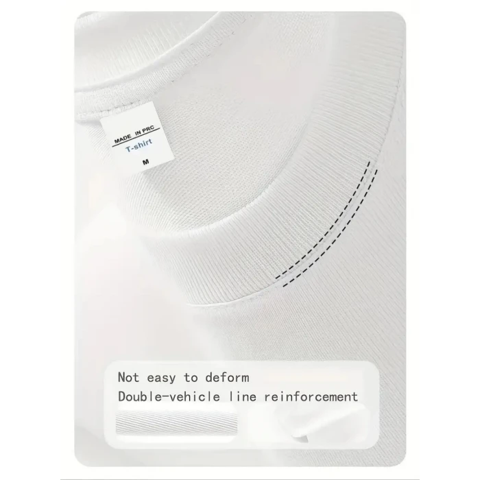 Baskılı Oversize Bisiklet Yaka T-shirt - Beyaz