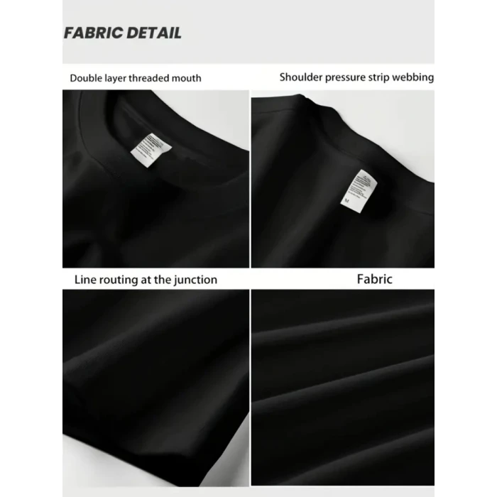 Baskılı Oversize Bisiklet Yaka T-shirt - Siyah