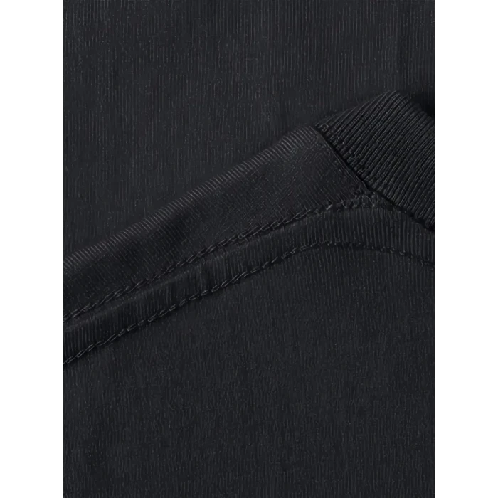 Baskılı Oversize Bisiklet Yaka T-shirt - Siyah