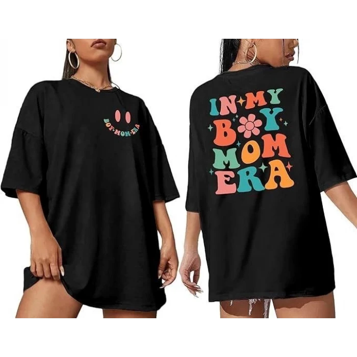 Bisiklet Yaka Kısa Kol Baskılı T-shirt - Siyah