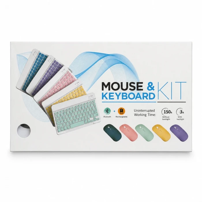 BJ190 Bluetooth Şarjlı Klavye Mouse Seti Siyah