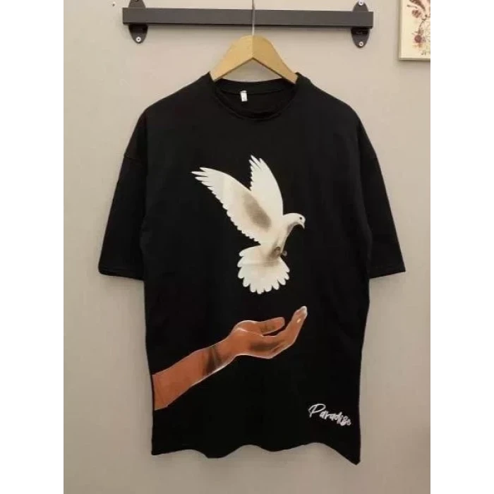Dijital Baskılı T-shirt - Siyah