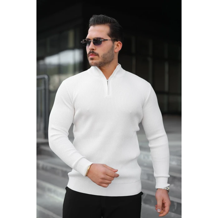 Erkek Balıkçı Zip Yaka Uzun Kollu Triko