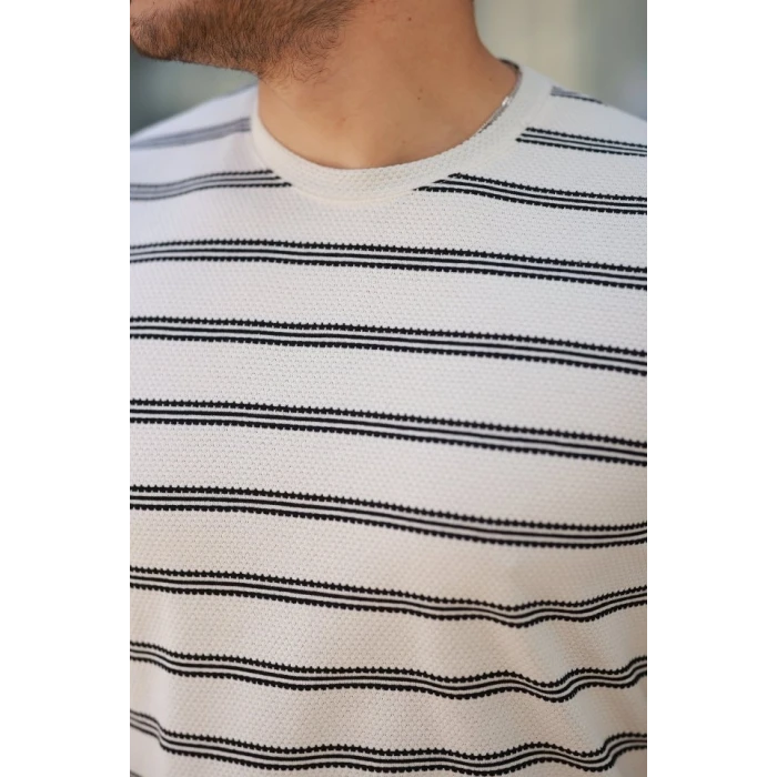 Erkek Çizgili Kısa Kollu T-shirt