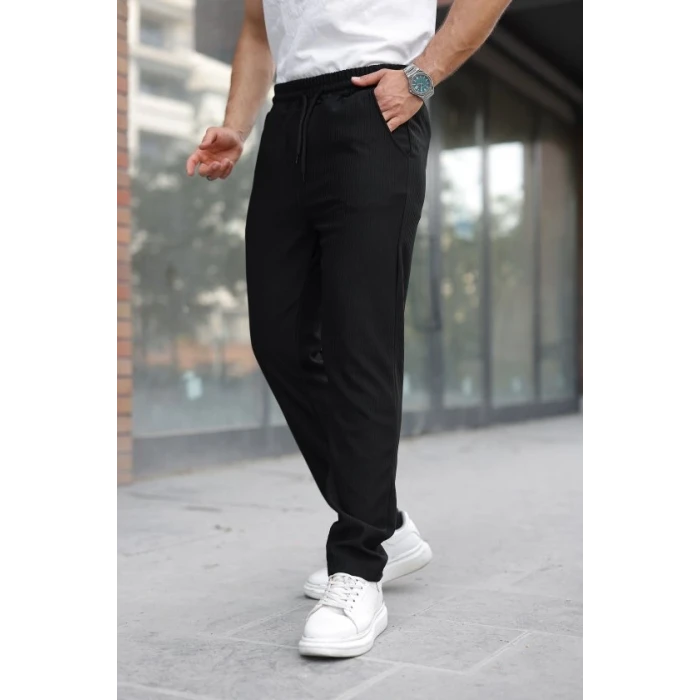 Erkek Fitilli Beli Lastikli Rahat Pantolon