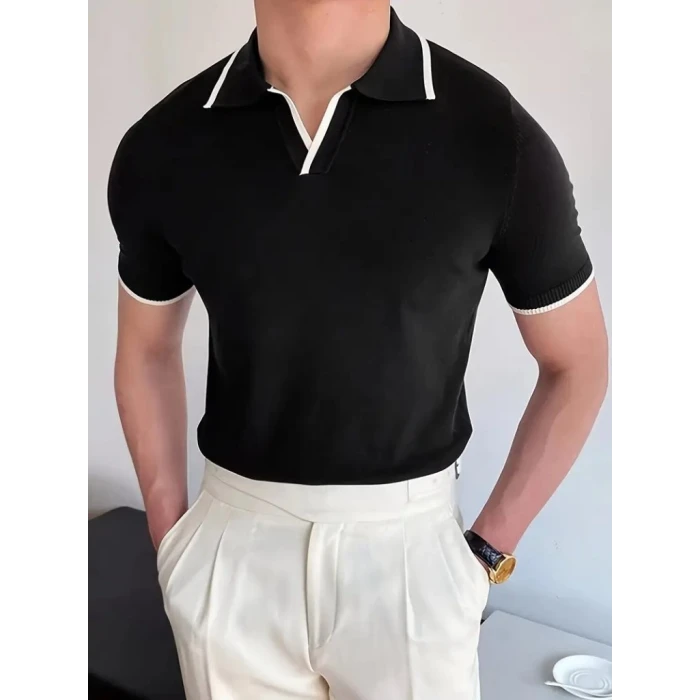 Erkek Kısa Kollu Yakalı Triko Tişört