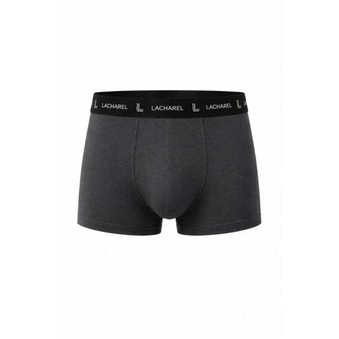 Erkek Likralı Pamuklu Nefes Alan Penye Boxer 3lü Paket - Füme