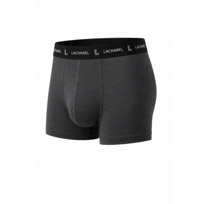 Erkek Likralı Pamuklu Nefes Alan Penye Boxer 3lü Paket - Füme