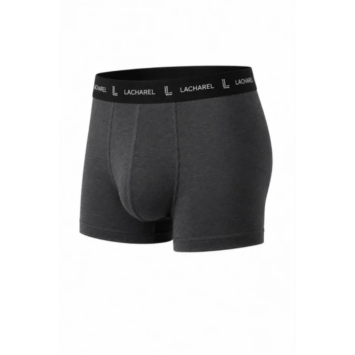 Erkek Likralı Pamuklu Nefes Alan Penye Boxer 3lü Paket - Siyah - Gri - Füme