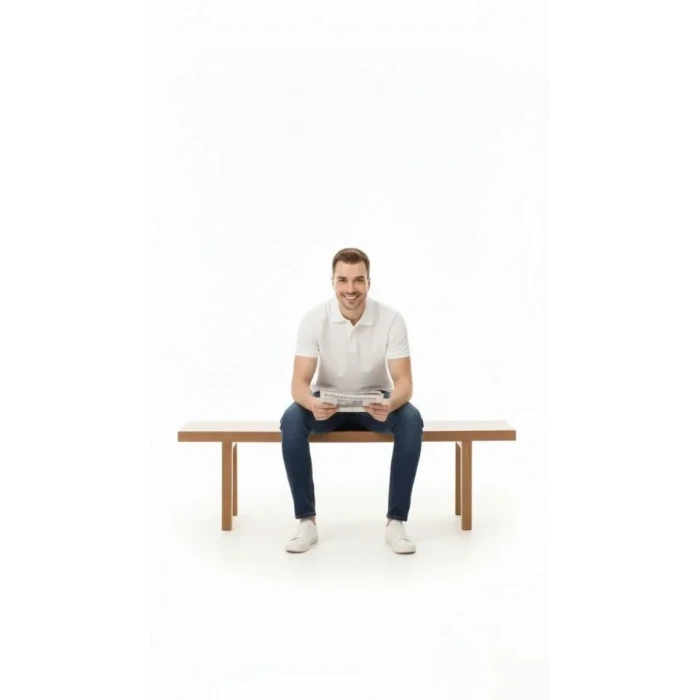 Erkek Pike Kumaş Düğmeli Yaka Regular Fit Günlük Kısa Kol Tişört T-shirt - Beyaz