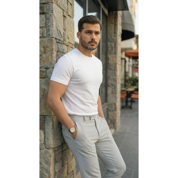 Erkek Slim Fit Dilli Kumaş Pantolon