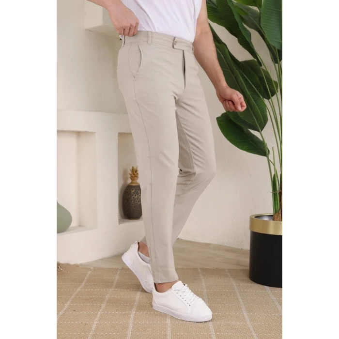 Erkek Slim Fit Dilli Kumaş Pantolon