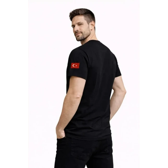 Erkek Türkiye World Cup 2026 Baskılı Tişört Futbol Temalı Forma T-shirt - Siyah