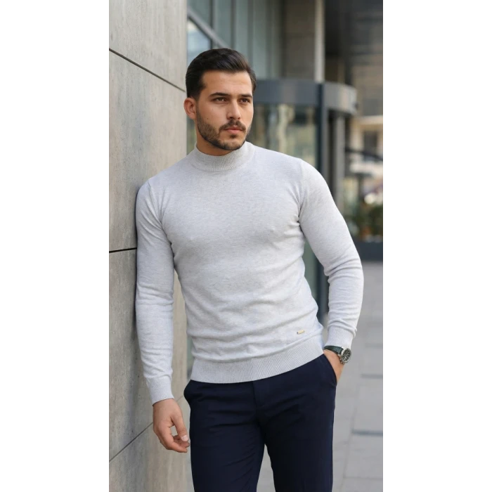 Erkek Yarım Balıkçı Yaka Pamuklu Triko