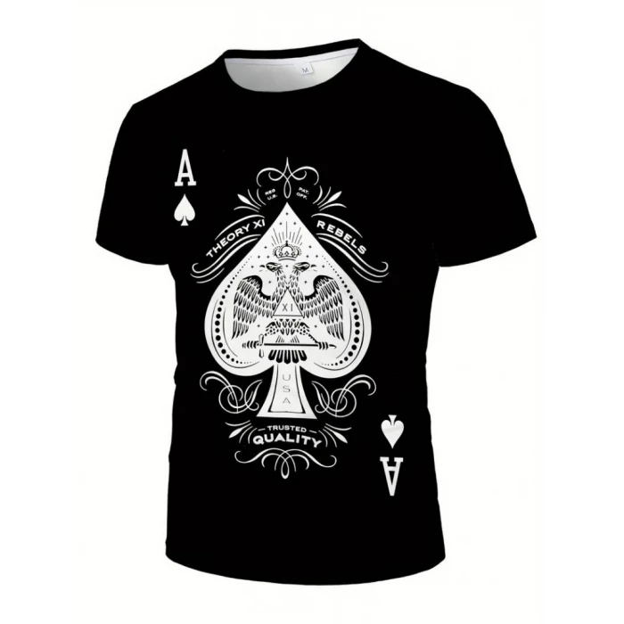 Erkekkısa Kollu Yuvarlak Yaka Desenli Viskon T-shirt