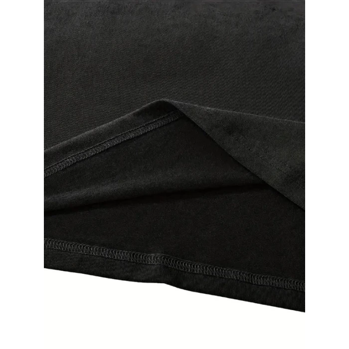 Fiyonk Baskılı Siyah Oversize Unisex T-shirt- Siyah