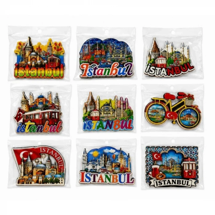 İstanbul Temalı Ahşap Buzdolapı Süsü Magnet