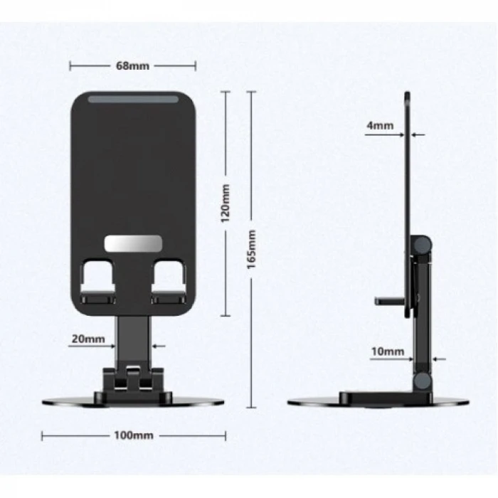 Katlanabilir Telefon Tutucu Stand Yuvarlak Tabanlı CM-074