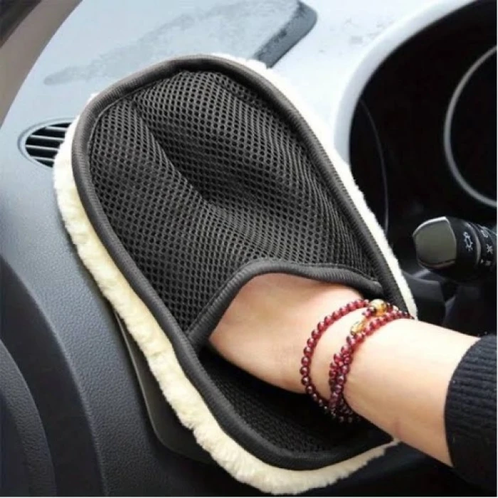 Mikrofiber Yün Araba Yıkama Eldiveni - Çizmez ve Yüksek Emici