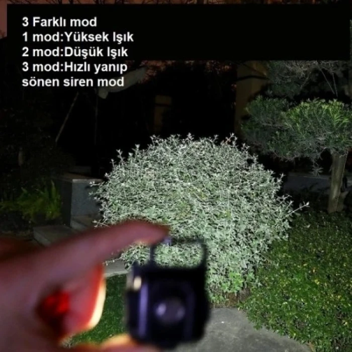 Mini 30 LEDli Çok Fonksiyonlu Şarjlı Kamp Lambası ve Anahtarlık Fener