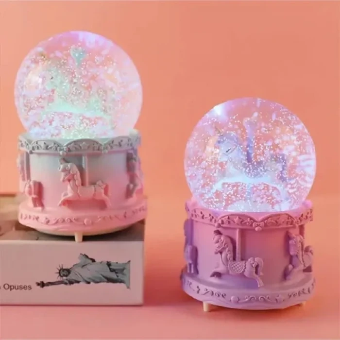 Mini Boy Işıklı Unicorn Kar Küresi