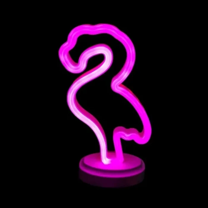 Neon Işıklı Flamingo Masa Gece Lambası