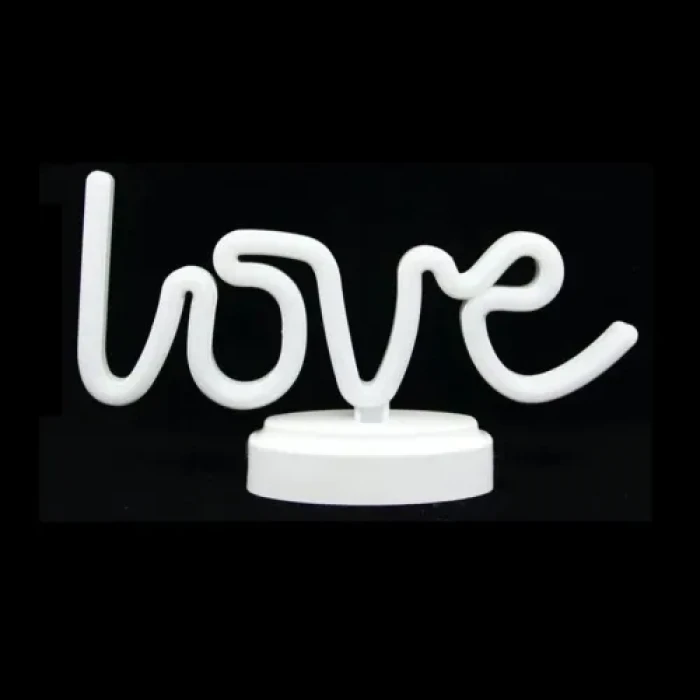 Neon Işıklı Love Yazılı Masa Gece Lambası