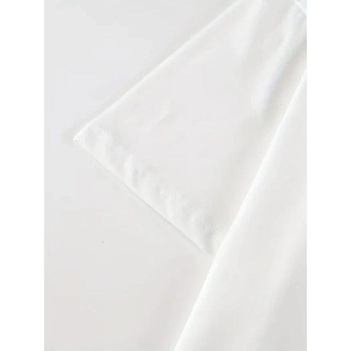 New York Baskılı Oversize Bisiklet Yaka T-shirt - Beyaz