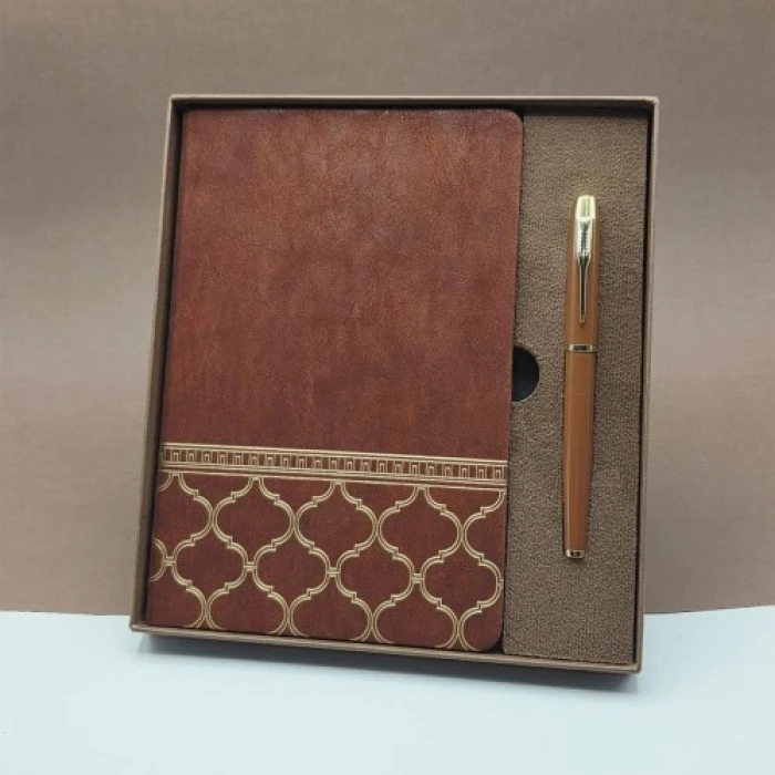 Öğretmenler Günü Hediyesi Kutulu Deri Defter Kalem Seti