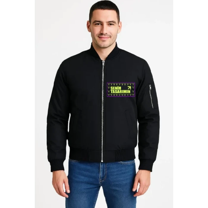 Ön Bomber Ceket - Siyah