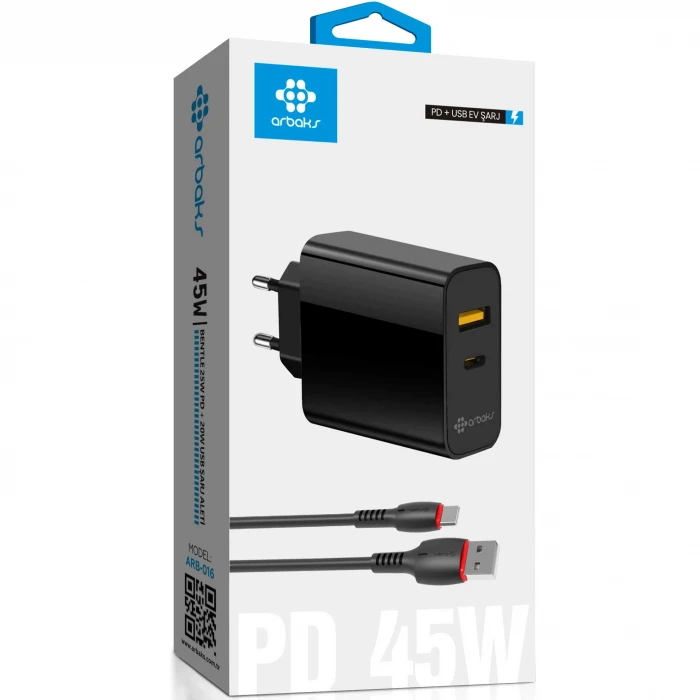 PD 45W PD + QC USB BENTLE TYPE-C SET ARB-016