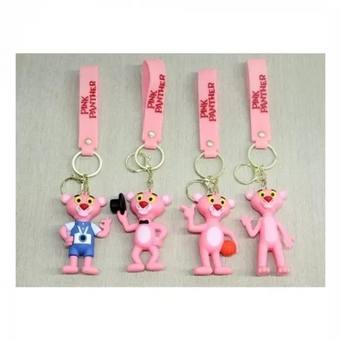 Pembe Panter Silikon Anahtarlık
