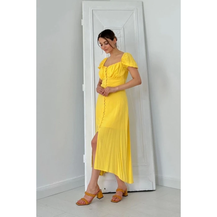 Sarı Prenses Yaka Elbise