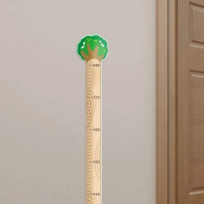 Sevimli Figürlü Çocuk Odası Boy Ölçer Sticker 180 cm