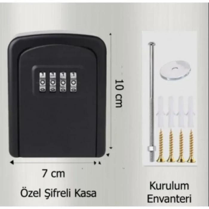 Siyah Şifreli Anahtar ve Eşya Saklama Güvenlik Kasası