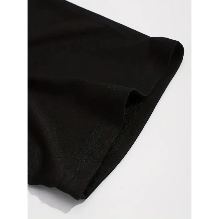 Sporda Günlük Hayata Giyilebilir Gym Baskılı Oversize Bisiklet Yaka Erkek T-shirt - Siyah