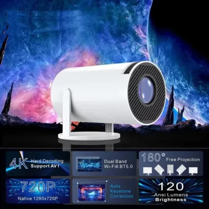Taşınabilir Android TV Özellikli Projeksiyon