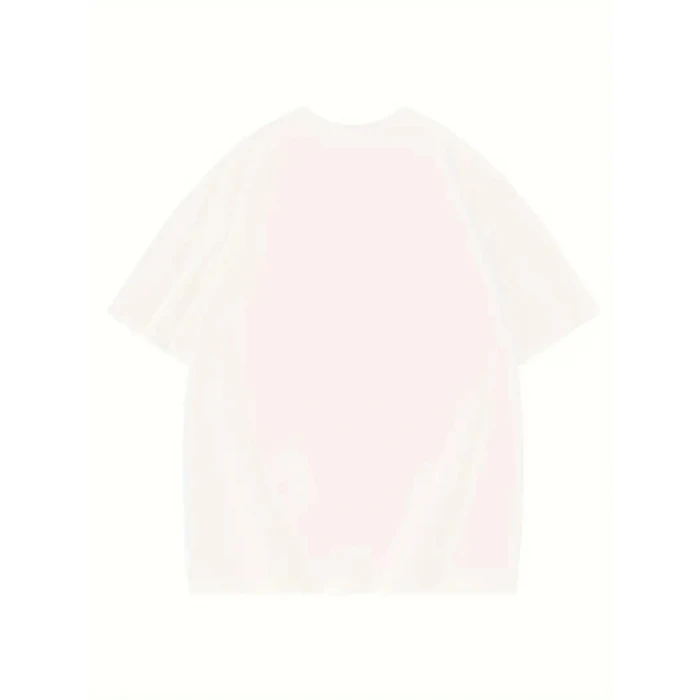 Thousand Baskılı Oversize Bisiklet Yaka T-shirt - Beyaz
