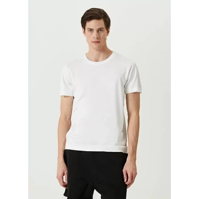 Unisex Basic Bisiklet Yaka Regular T-shirt - Beyaz
