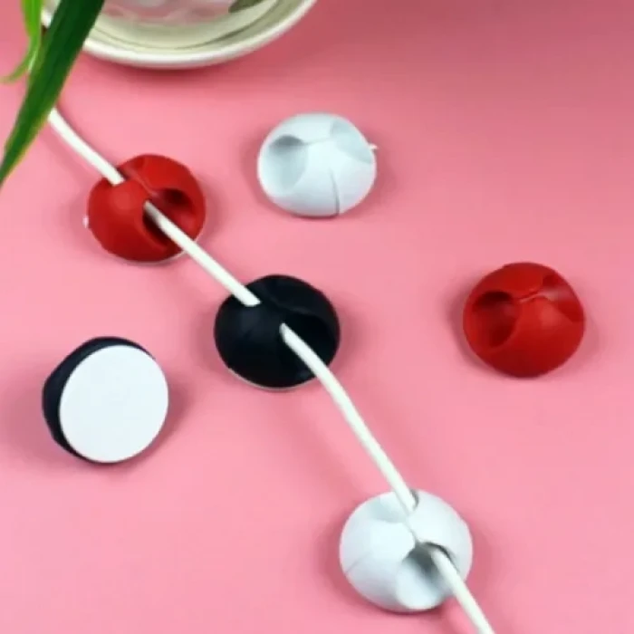 Yapışkanlı Kablo Sabitleyici Düzenleyici 6lı Renkli Paket