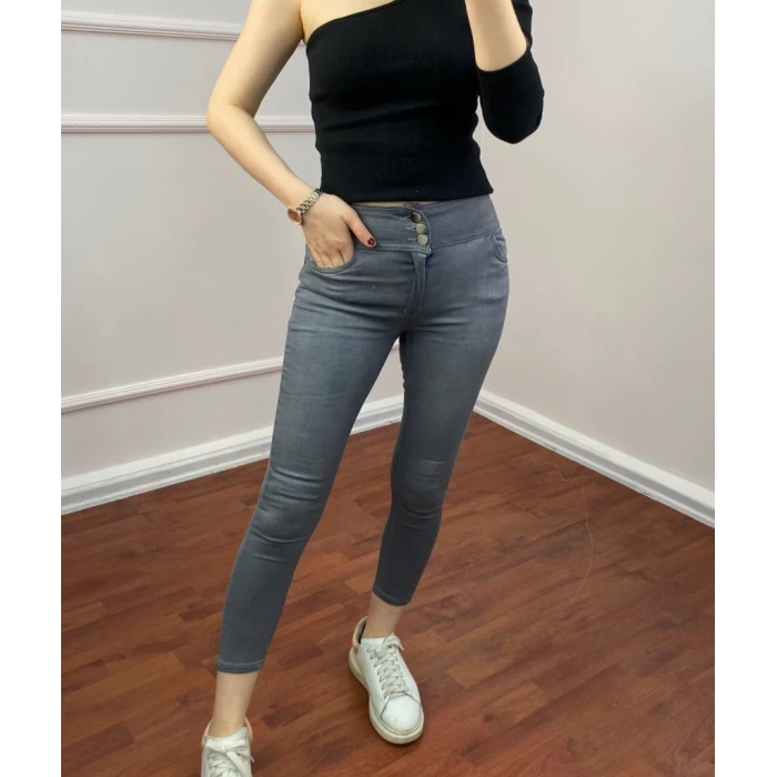 Yüksel Bel Likralı Kot Pantolon (gri)