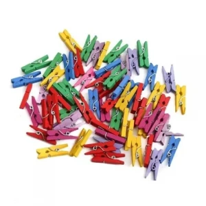 100lü Renkli Ahşap Mandal Seti 2.5 cm
