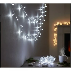 10m 100 Led Damla Uçlu Beyaz Işık Şeffaf Kablo MZ-17-1