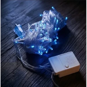 10m 100 Led Damla Uçlu Mavi Işık Şeffaf Kablo
