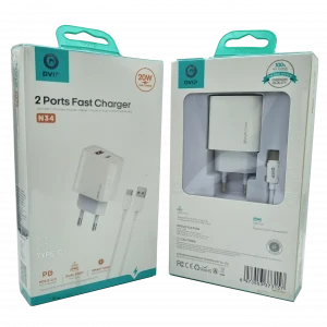 20W + 18W PD Çift Girişli Şarj Seti Usb Type-C N34