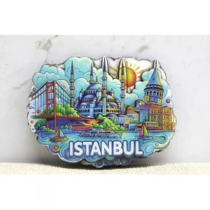 Ahşap İstanbul Temalı Magnet - Model 11